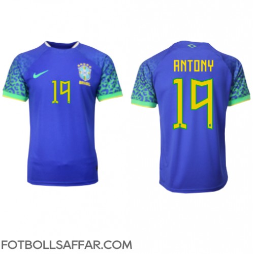 Brasilien Antony #19 Bortatröja VM 2022 Kortärmad